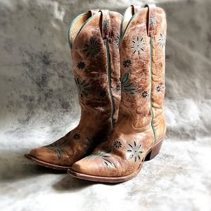 Turquoise Inlay Cowboy Boots Shyanne Daisy Mae